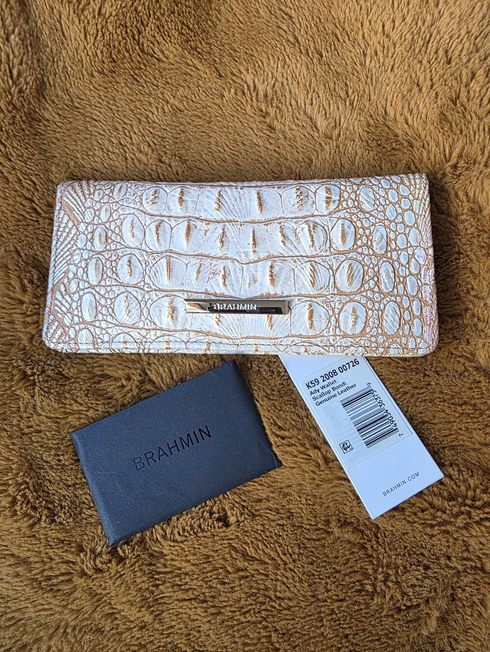New Brahmin Ady Wallet SCALLOP BONDI Seashell Ombre Leather Hard To Find